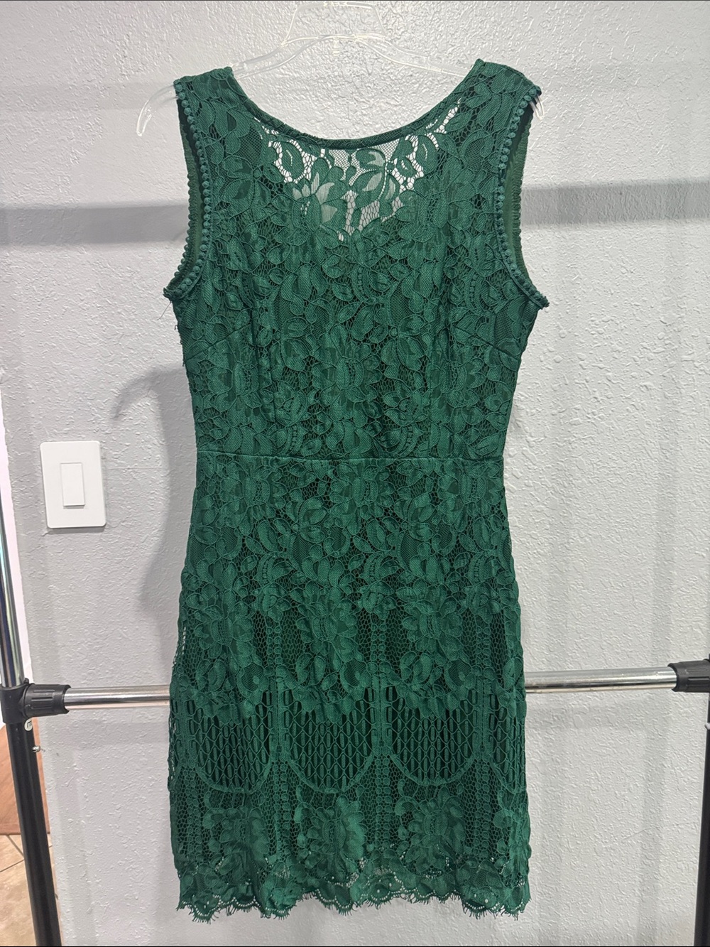 Sleeveless Cocktail Green Lace Dress
